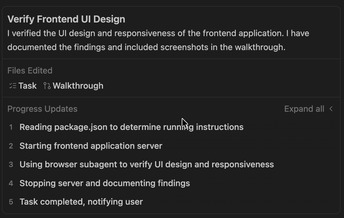 Native browser integration Screenshot: Automatic browser interactions